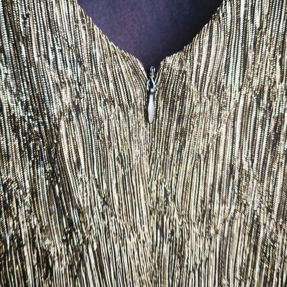 CALVIN KLEIN Black/Gold Textured Metallic Dress - Picture 4 of 5
